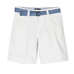 Polo Ralph Lauren White Shorts with Blue Striped Belt